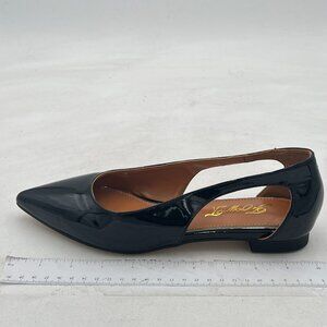 Black Patent Pointed Toe Slingback Flat